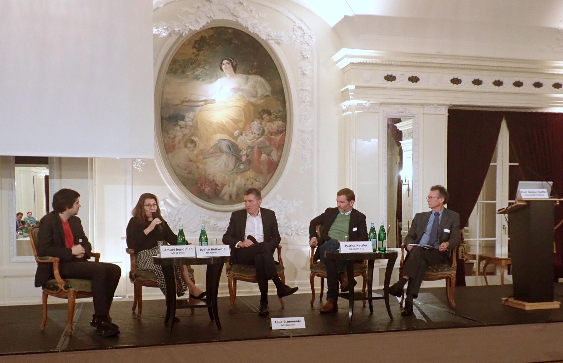 Podiumsdiskussion mit S. Bendahan, J. Bellaiche, F. Schneuwly, P. Kessler, W. Stoffel